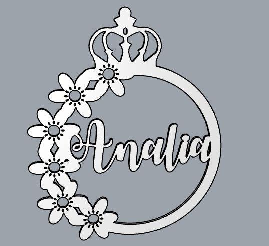 aro con corona y flores