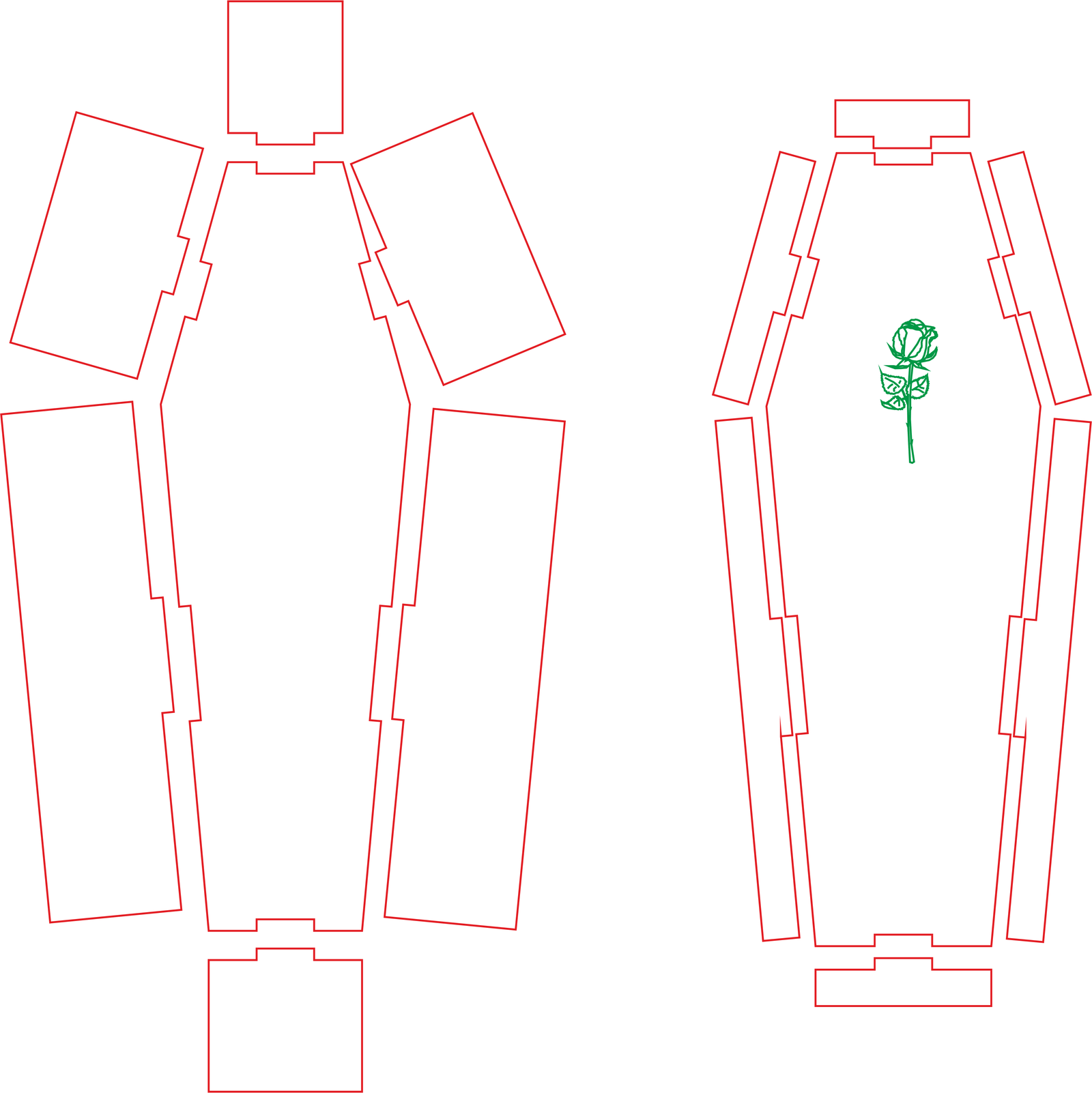 ataúd con rosa en la tapa