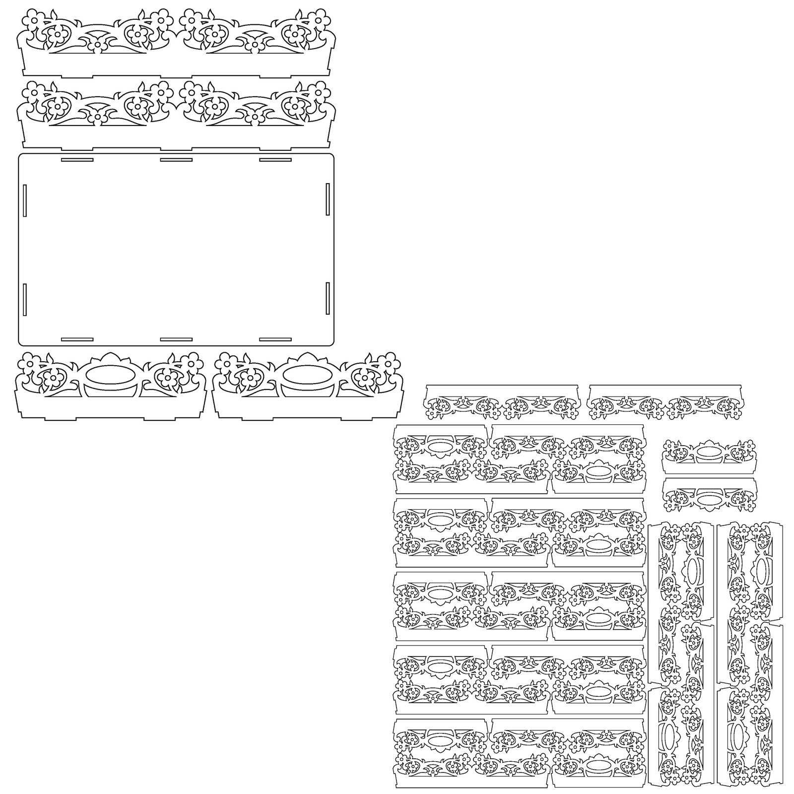 bandeja 31x20cm de flores