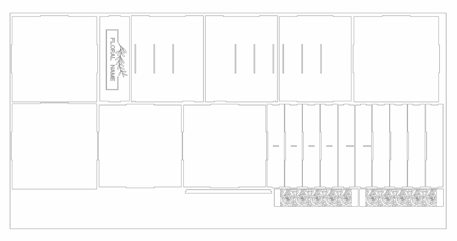 caja con rosas caladas