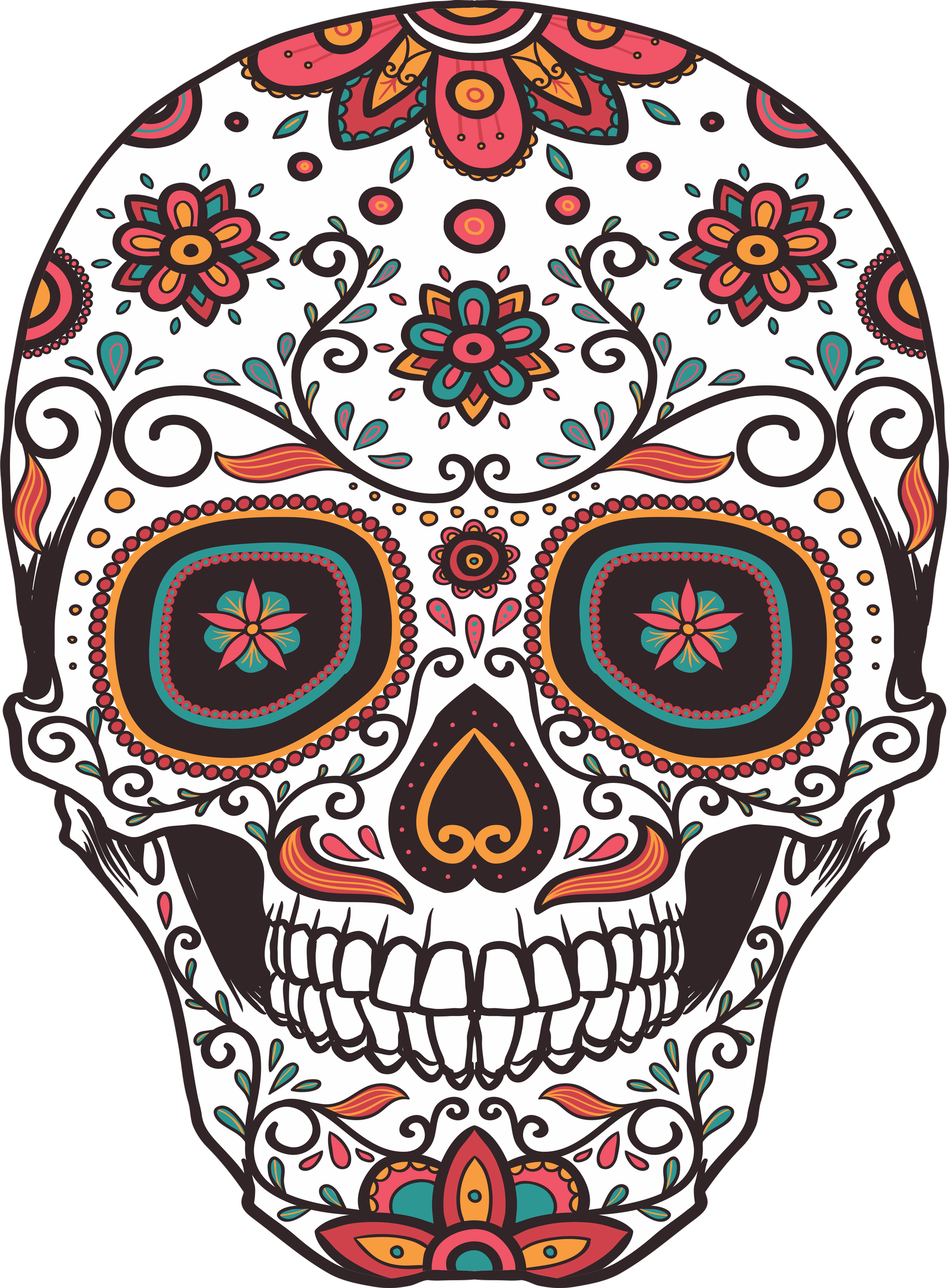 calavera mexicana flores