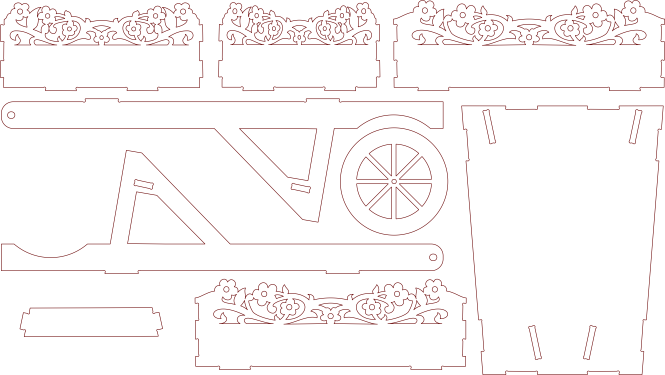 carretilla de flores