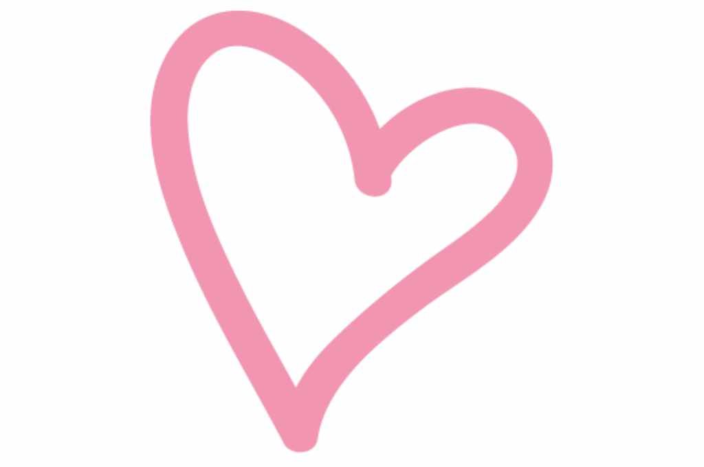 corazón asimétrico rosa