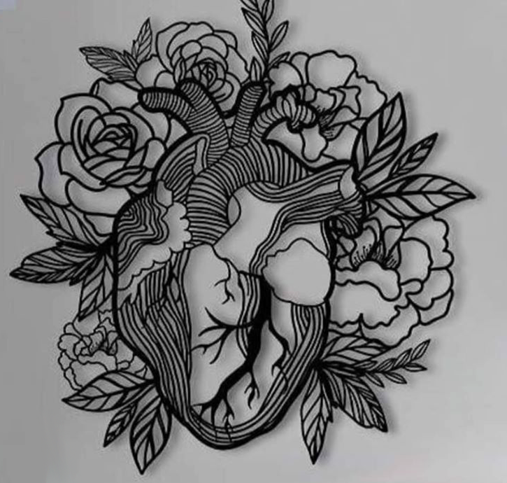 corazón con rosas