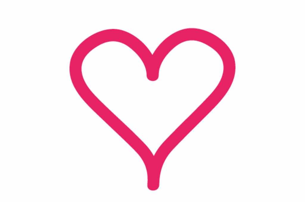 corazón rosa con punta