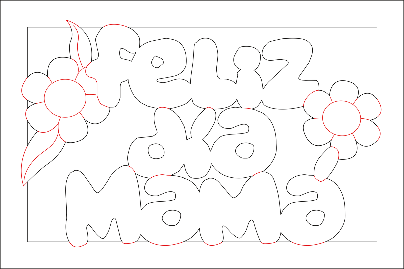 cuadro con flores y mensaje