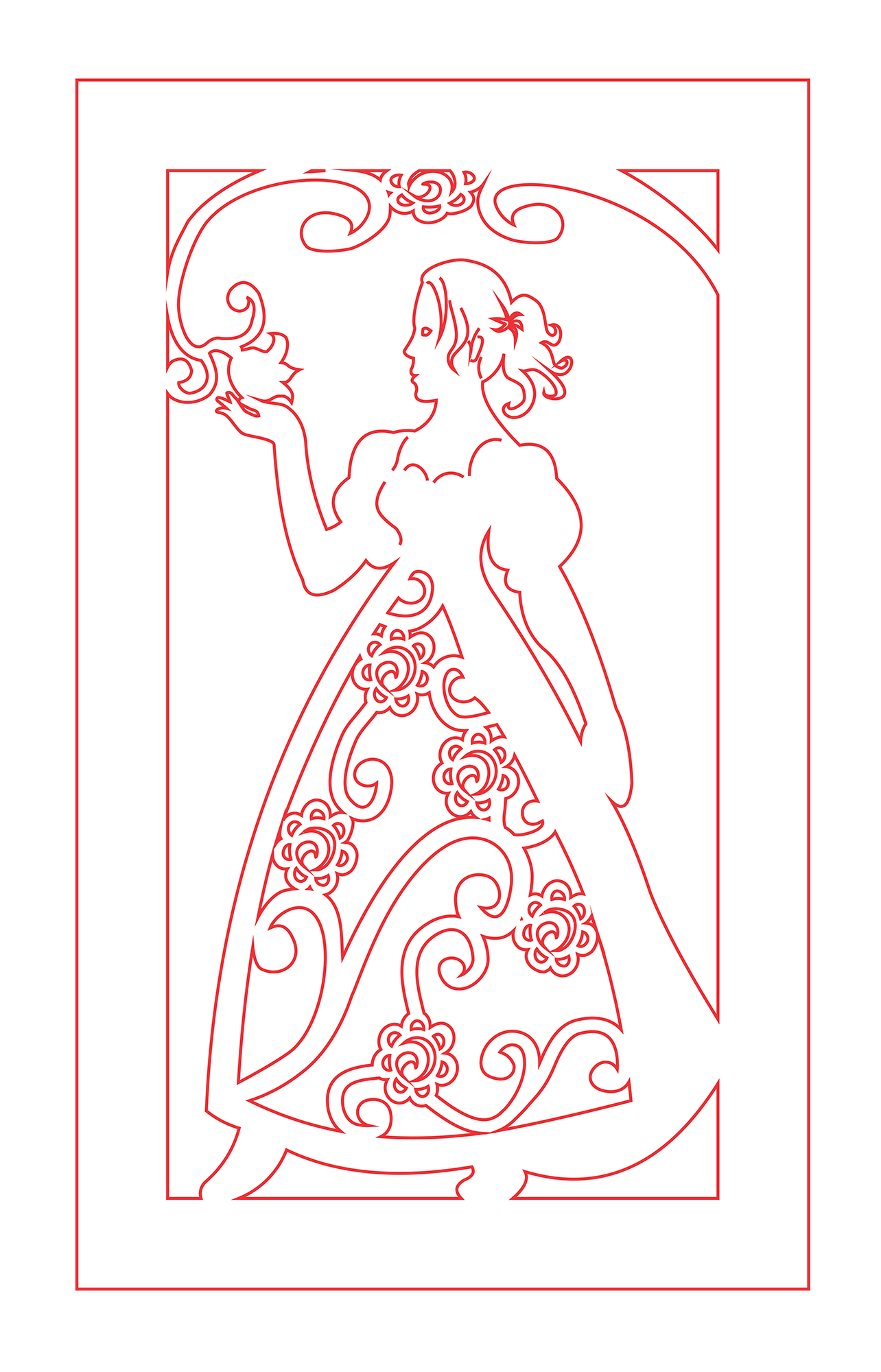 cuadro de mujer con flores