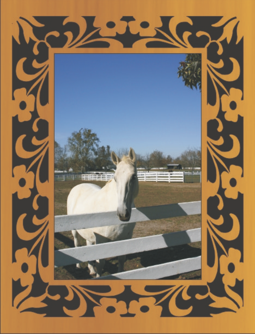 marco para foto vertical flores