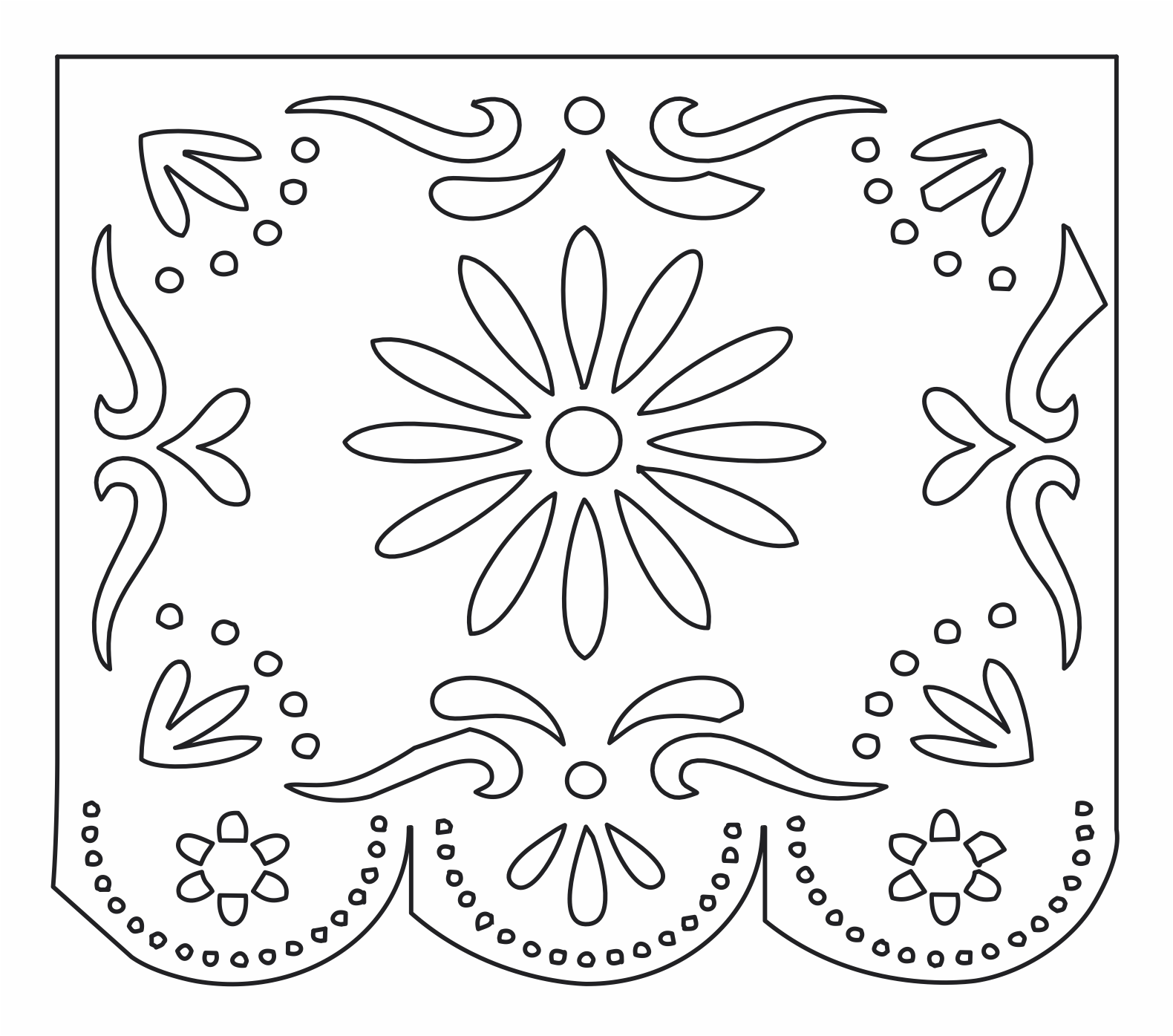 papel picado flores