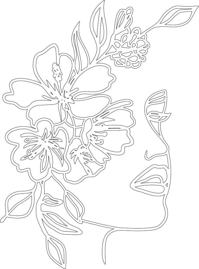 perfil humano y flores