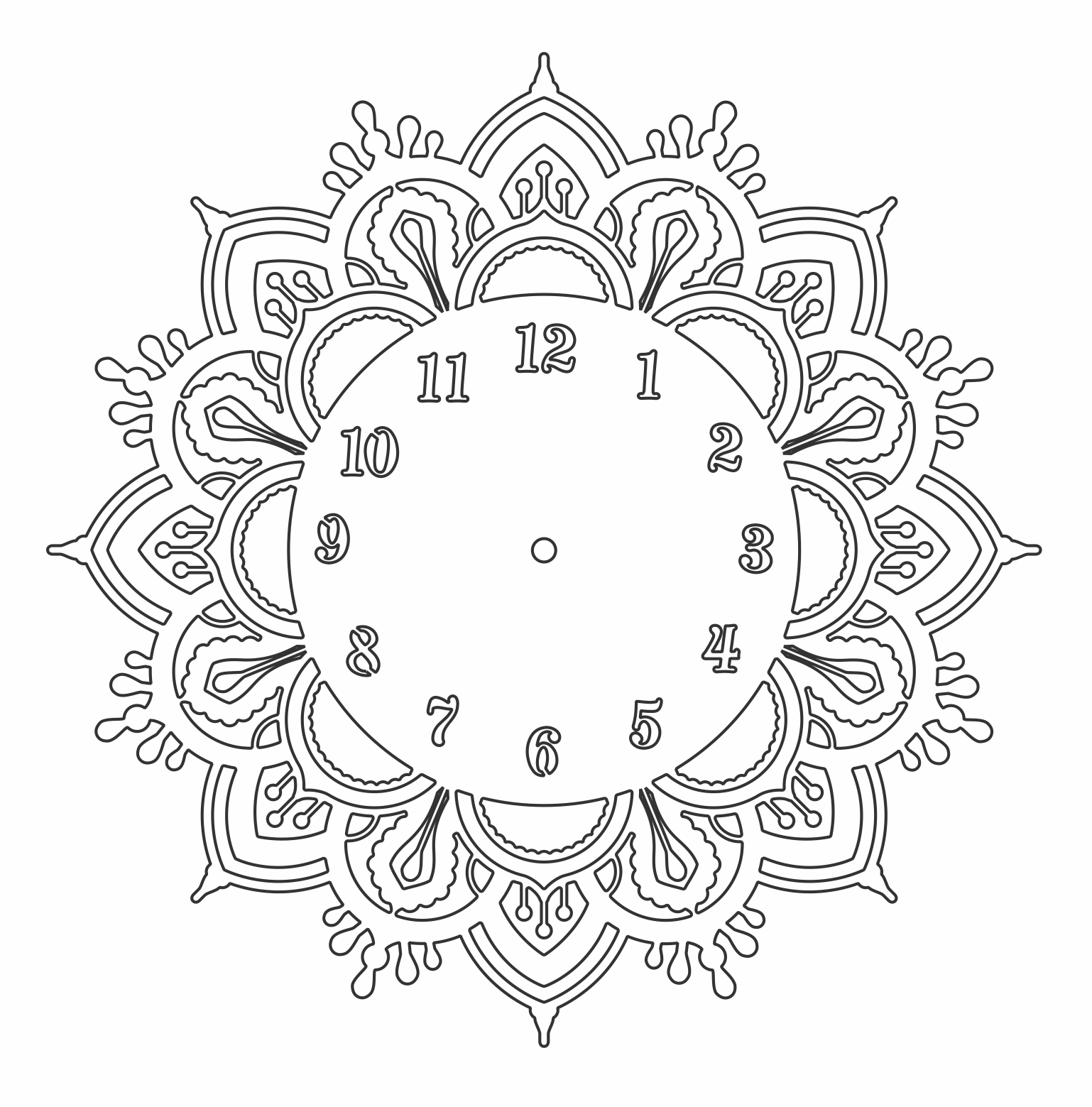 reloj mandala de flor