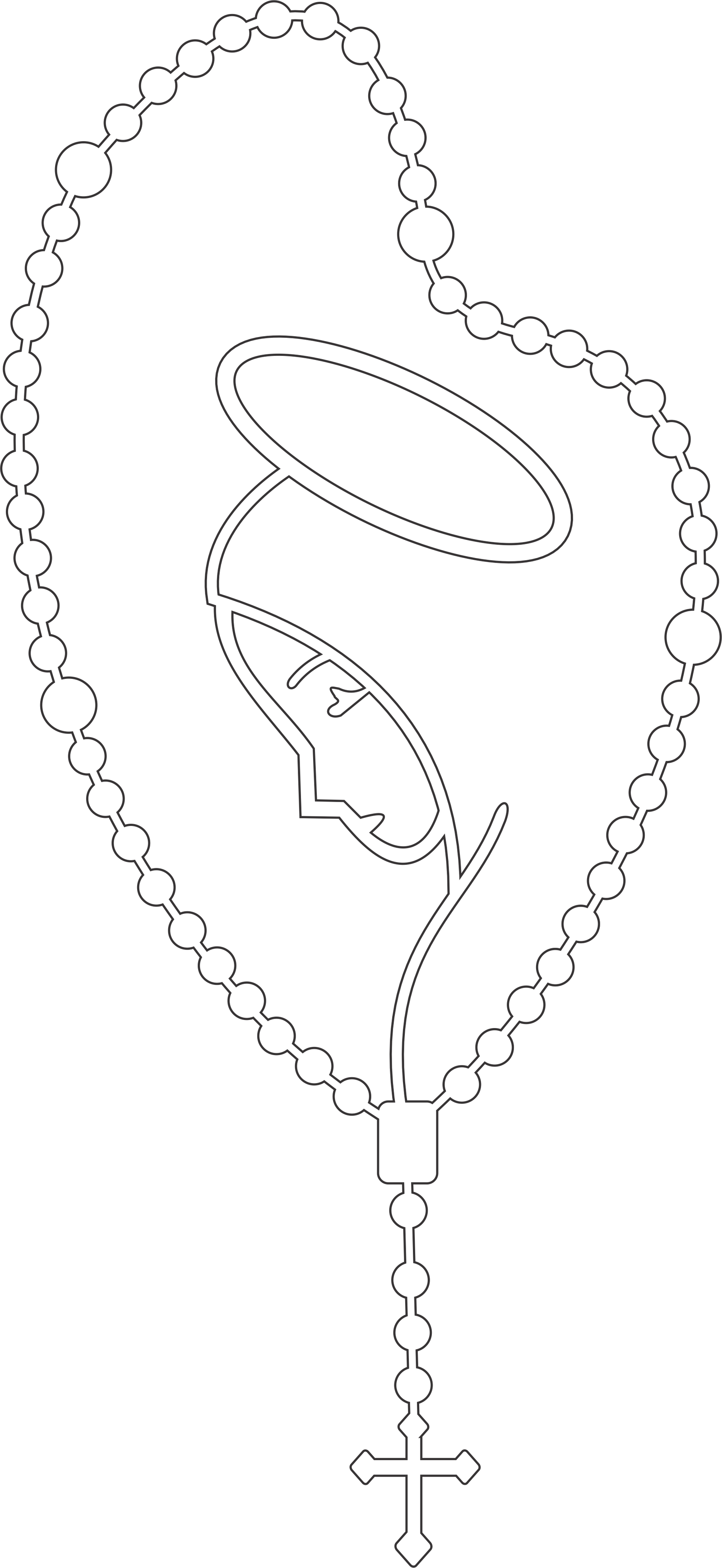 silueta de virgen en rosario