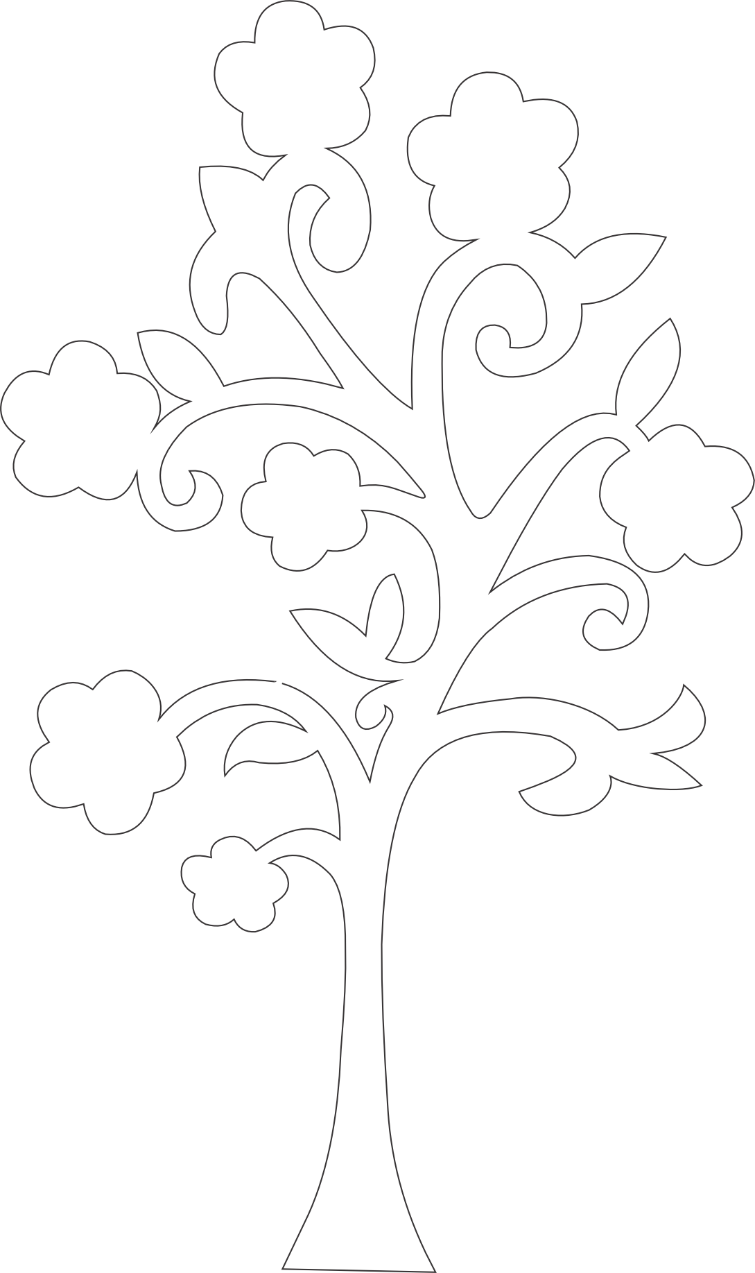 silueta de árbol florido