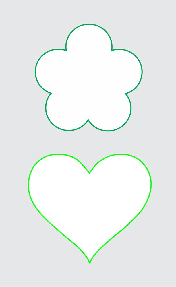 siluetas corazón y flor