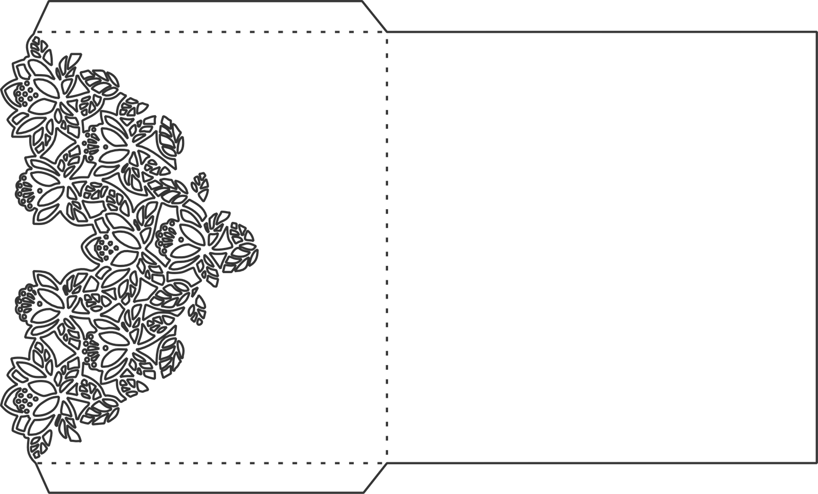 sobre floral rectangular