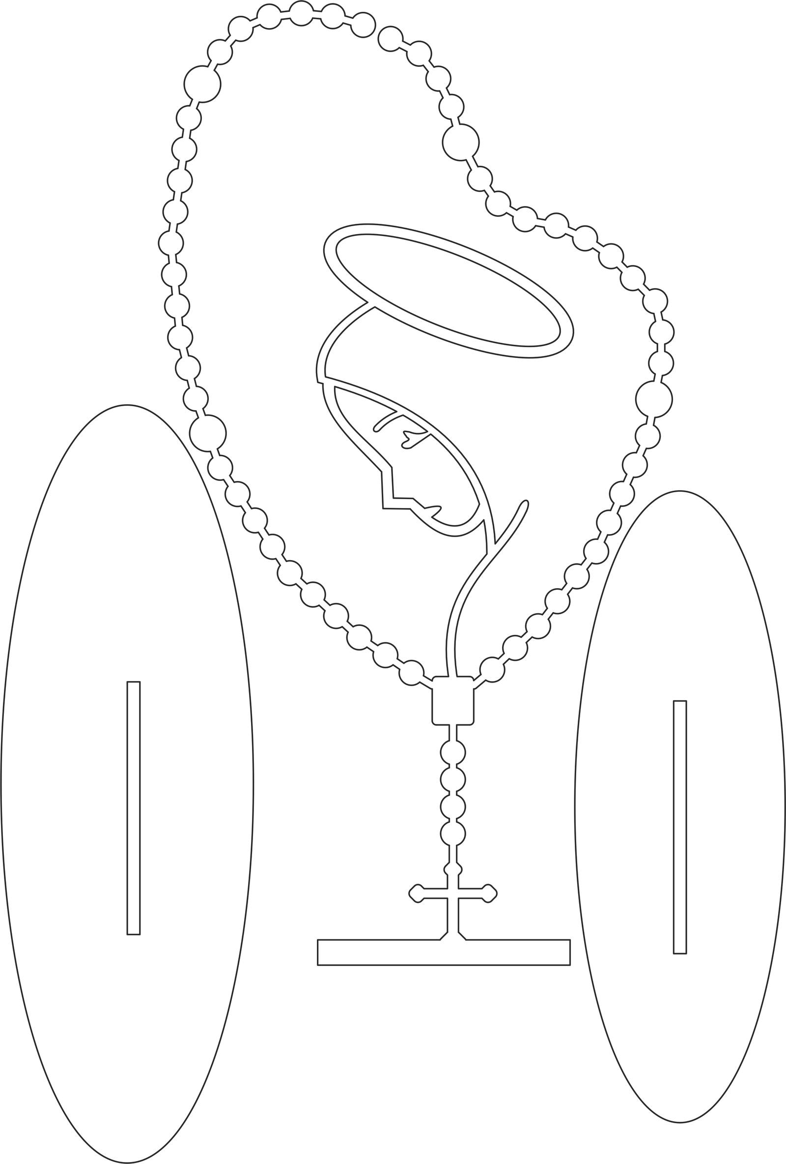 virgen en rosario con base