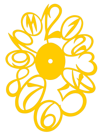 reloj de pared con números abstractos diseño moderno