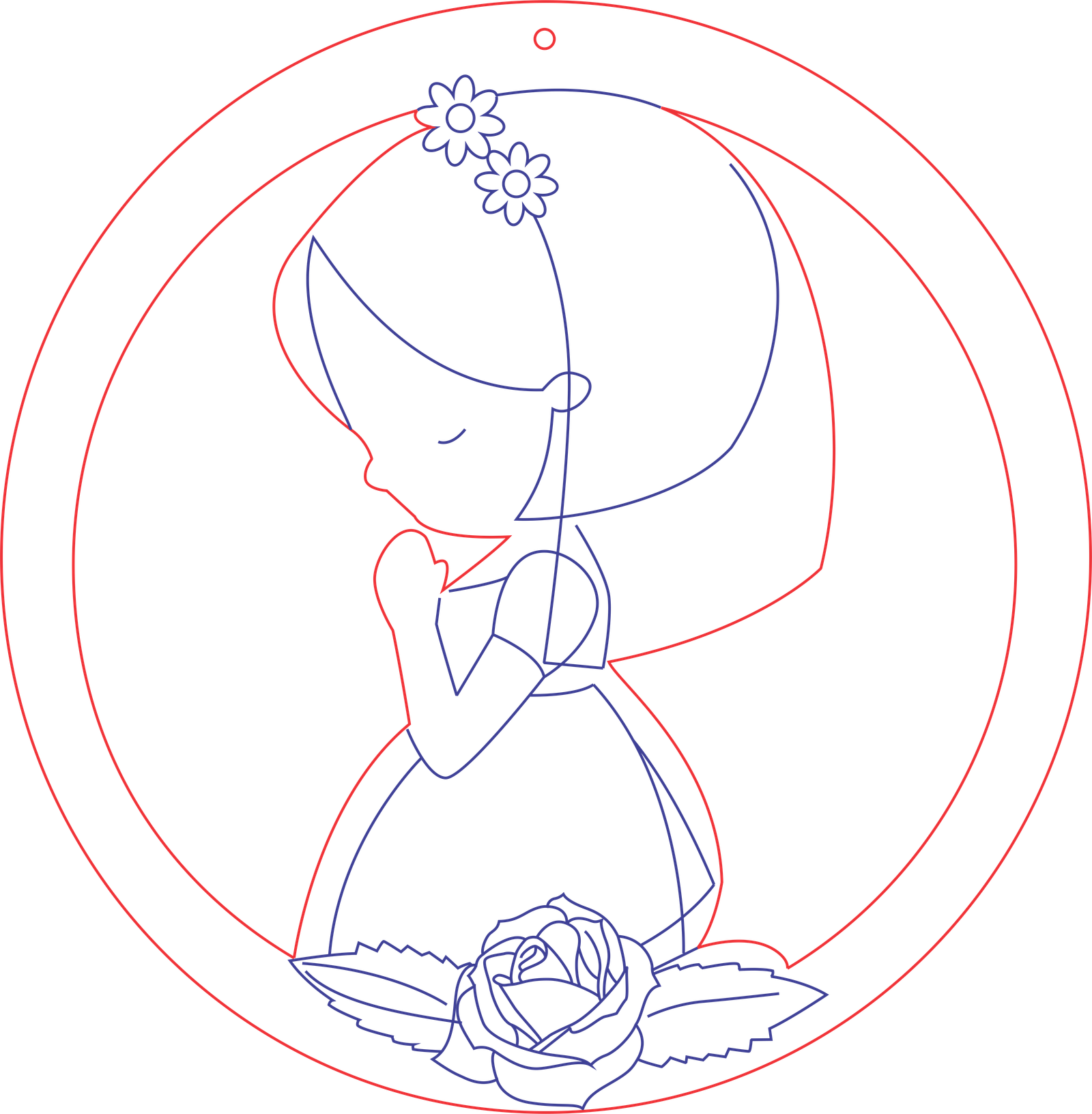 colgante niña rezando