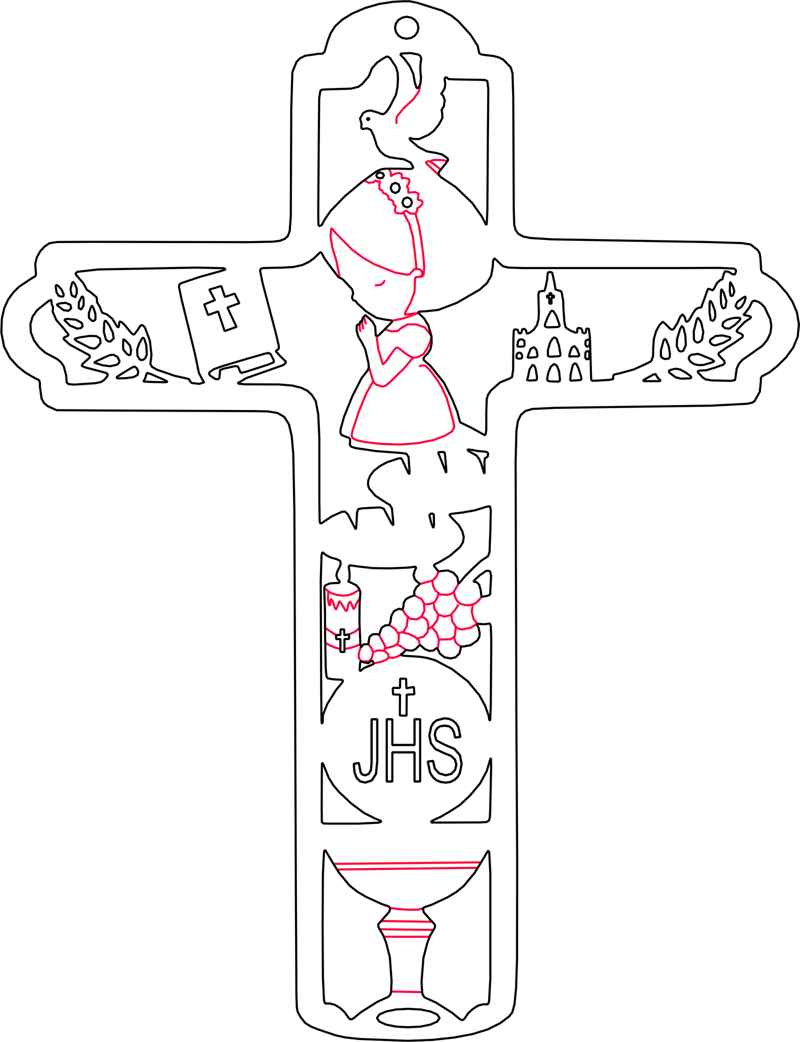 cruz para primera comunión de niña