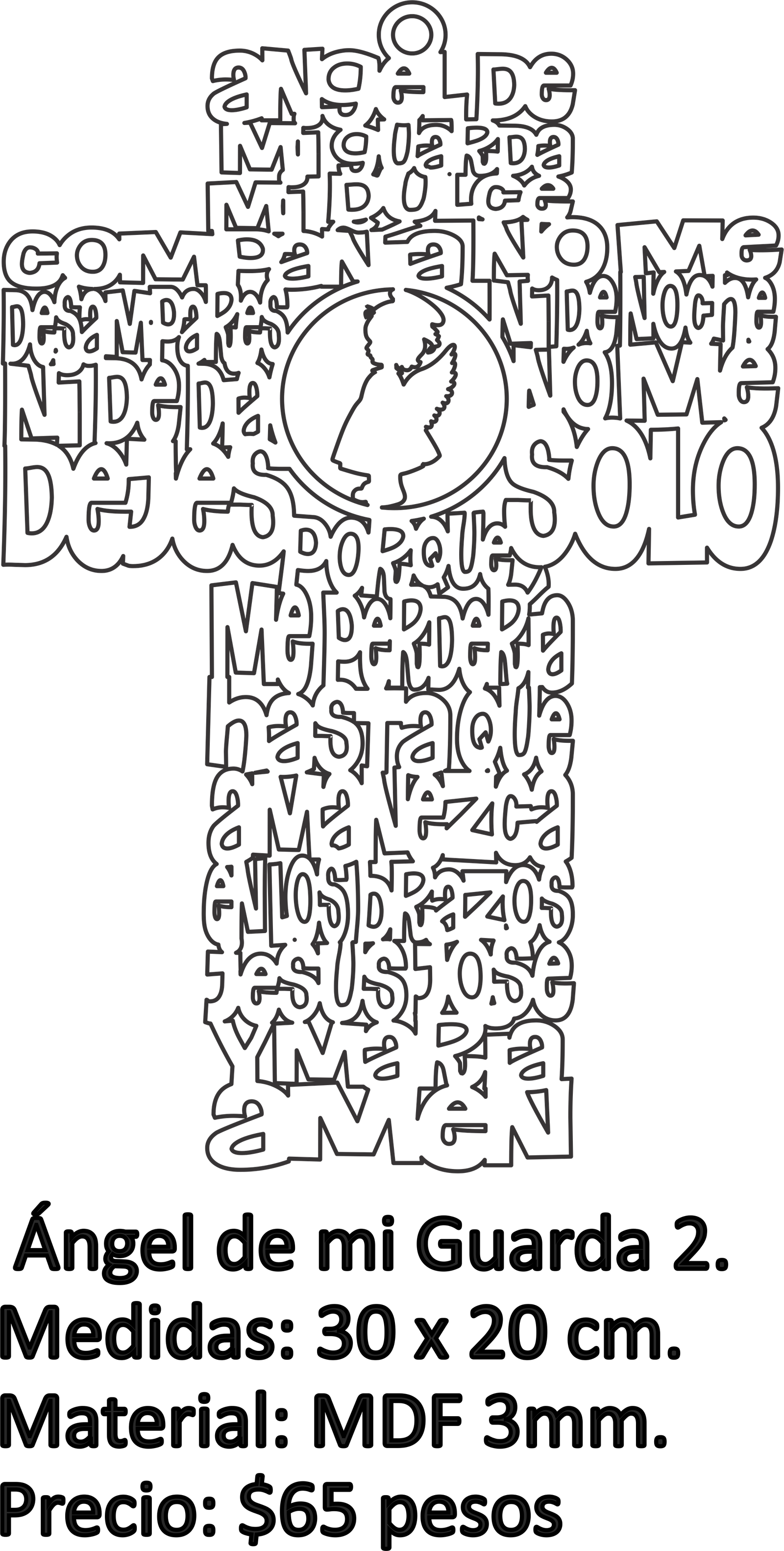 cruz ángel de mi guarda con ángel niña