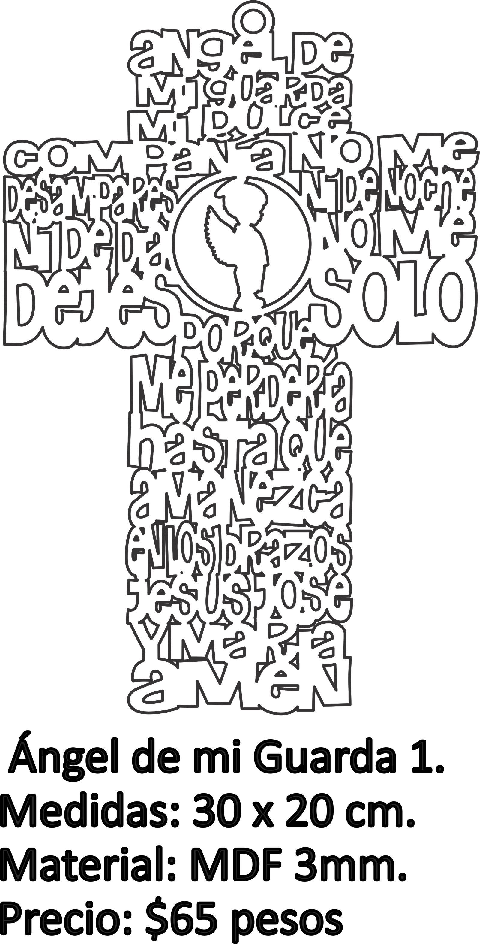 cruz ángel de mi guarda con ángel niño