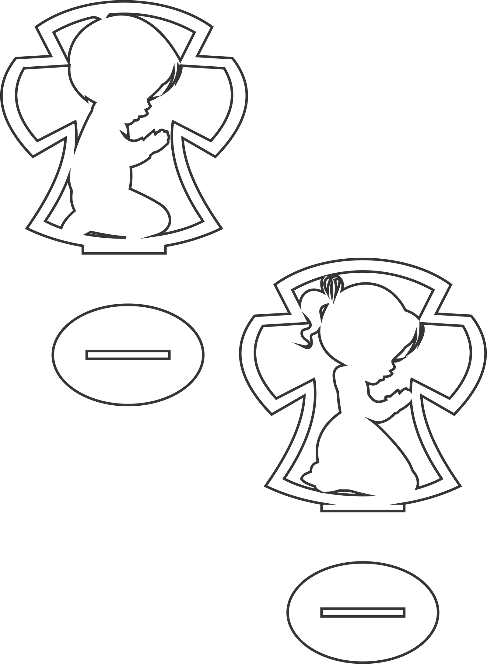 par de cruces con niños rezando