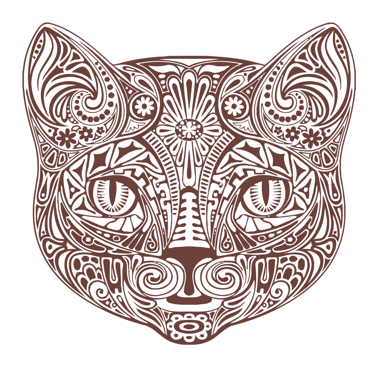 mandala de cara de felino