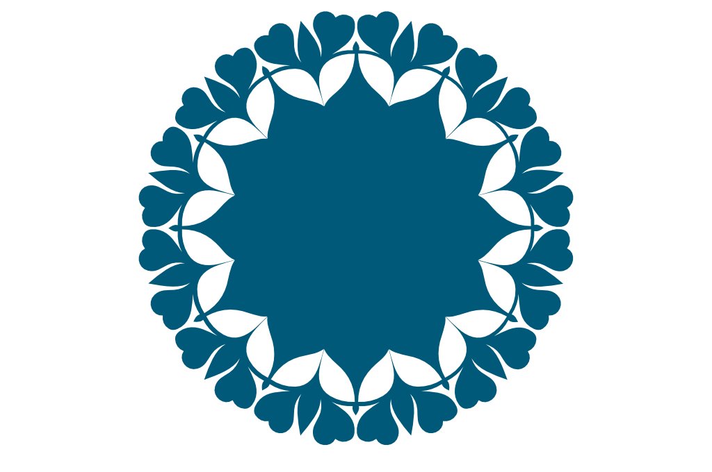 mandala de corazones rellenos