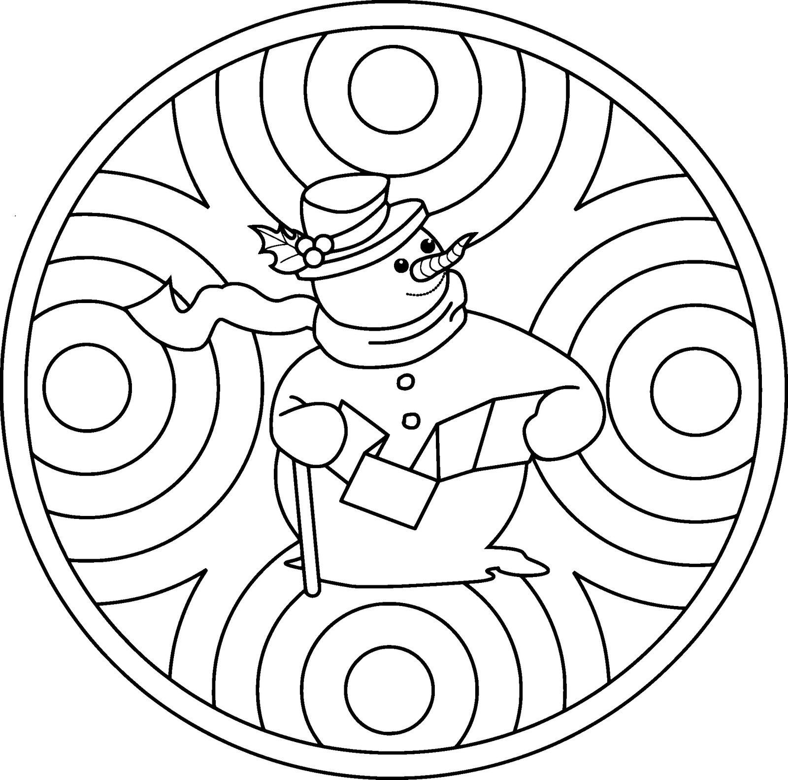 mandala muñeco de nieve