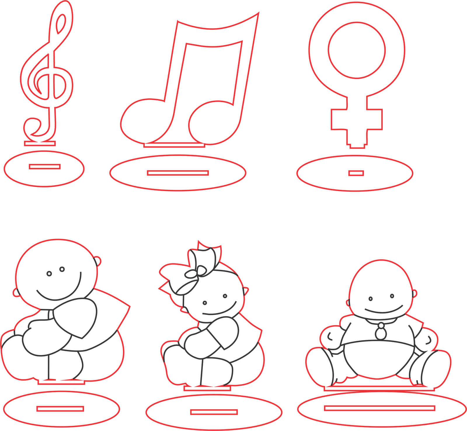 bebés y notas musicales