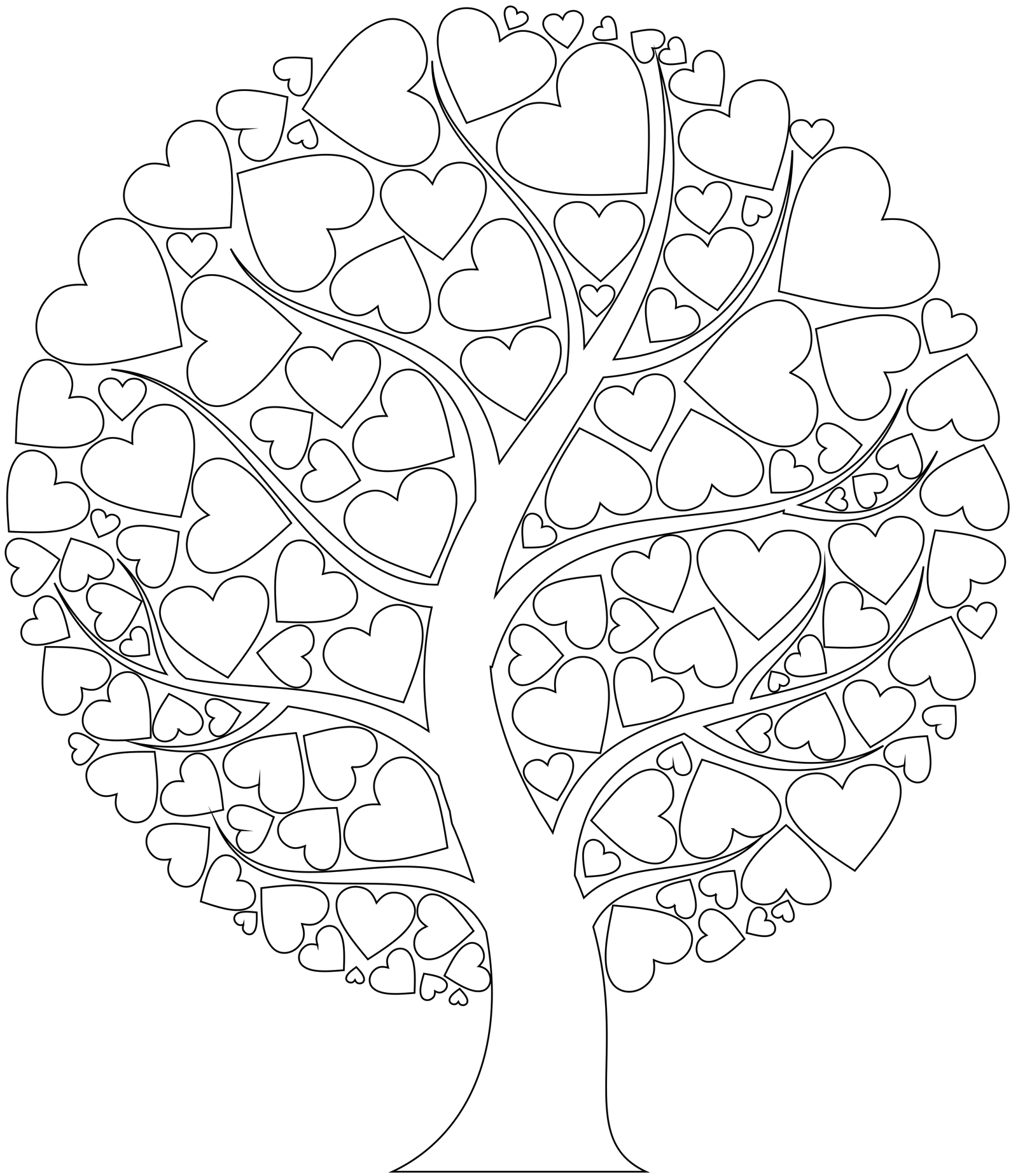 arbol hecho de corazones