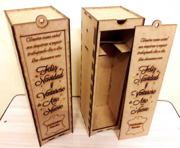 caja para botella de vino navidad