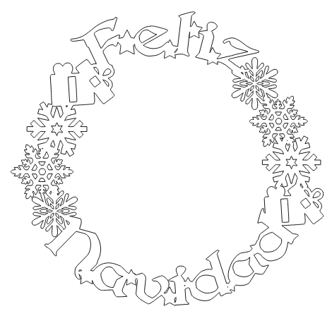 corona decorativa feliz navidad