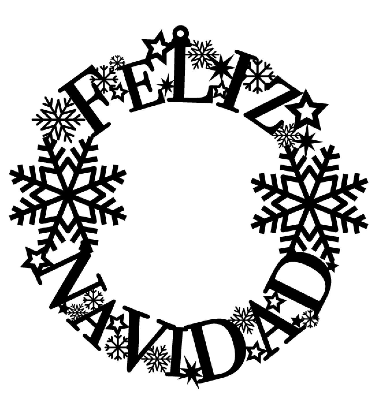 corona feliz navidad y copos