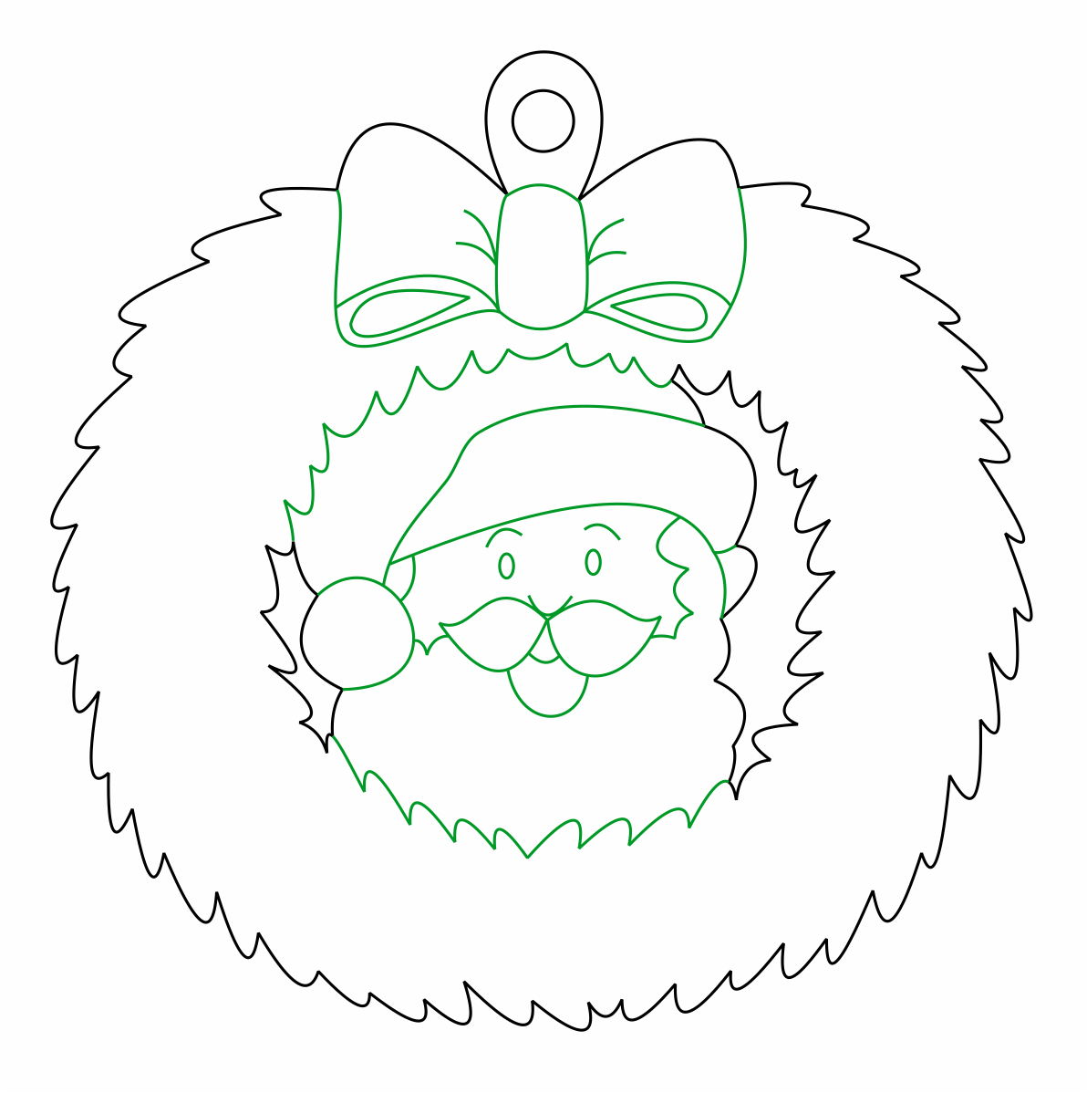 corona navideña santa