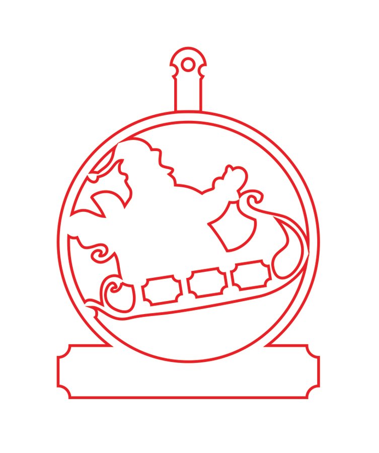 decoración santa en trineo