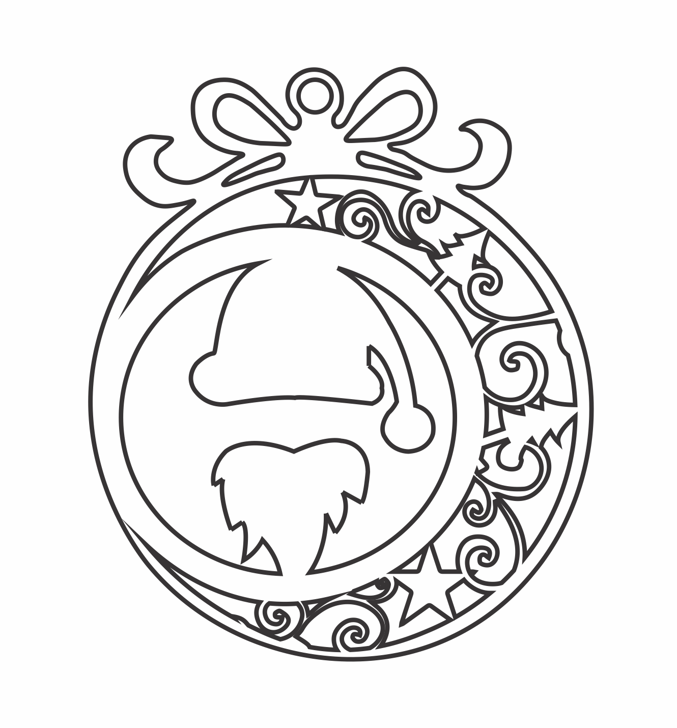 esfera santa y pinos