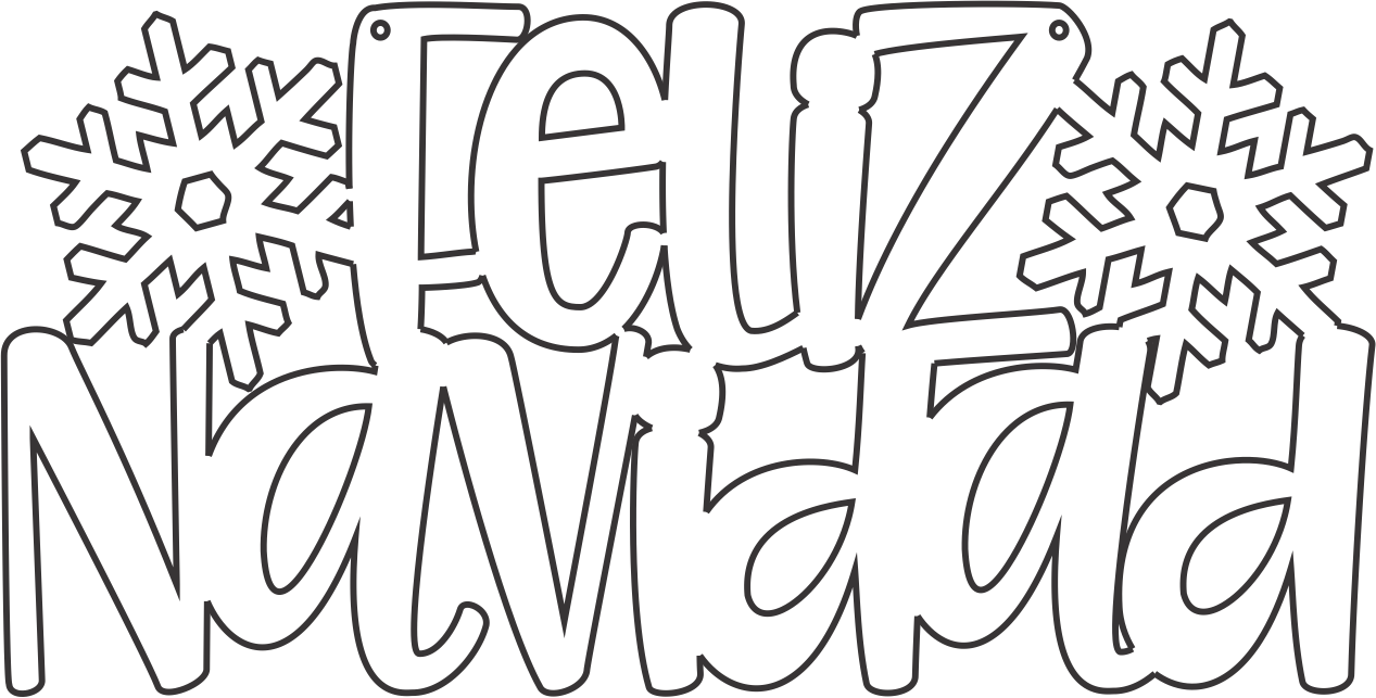 letrero feliz navidad con orificios