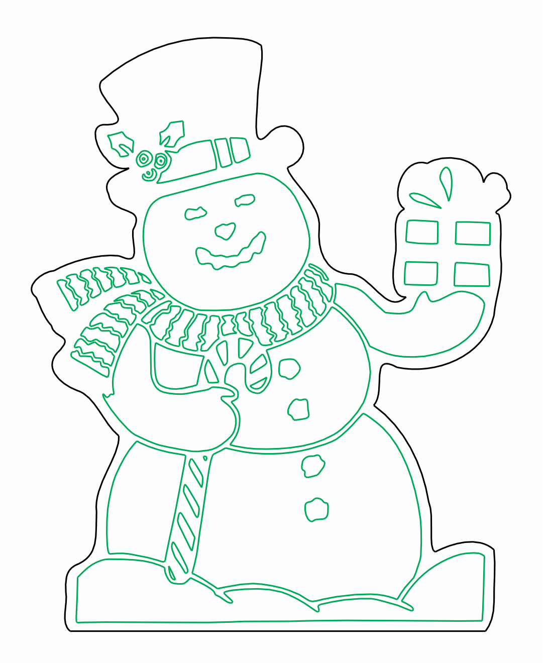 muñeco de nieve con regalo