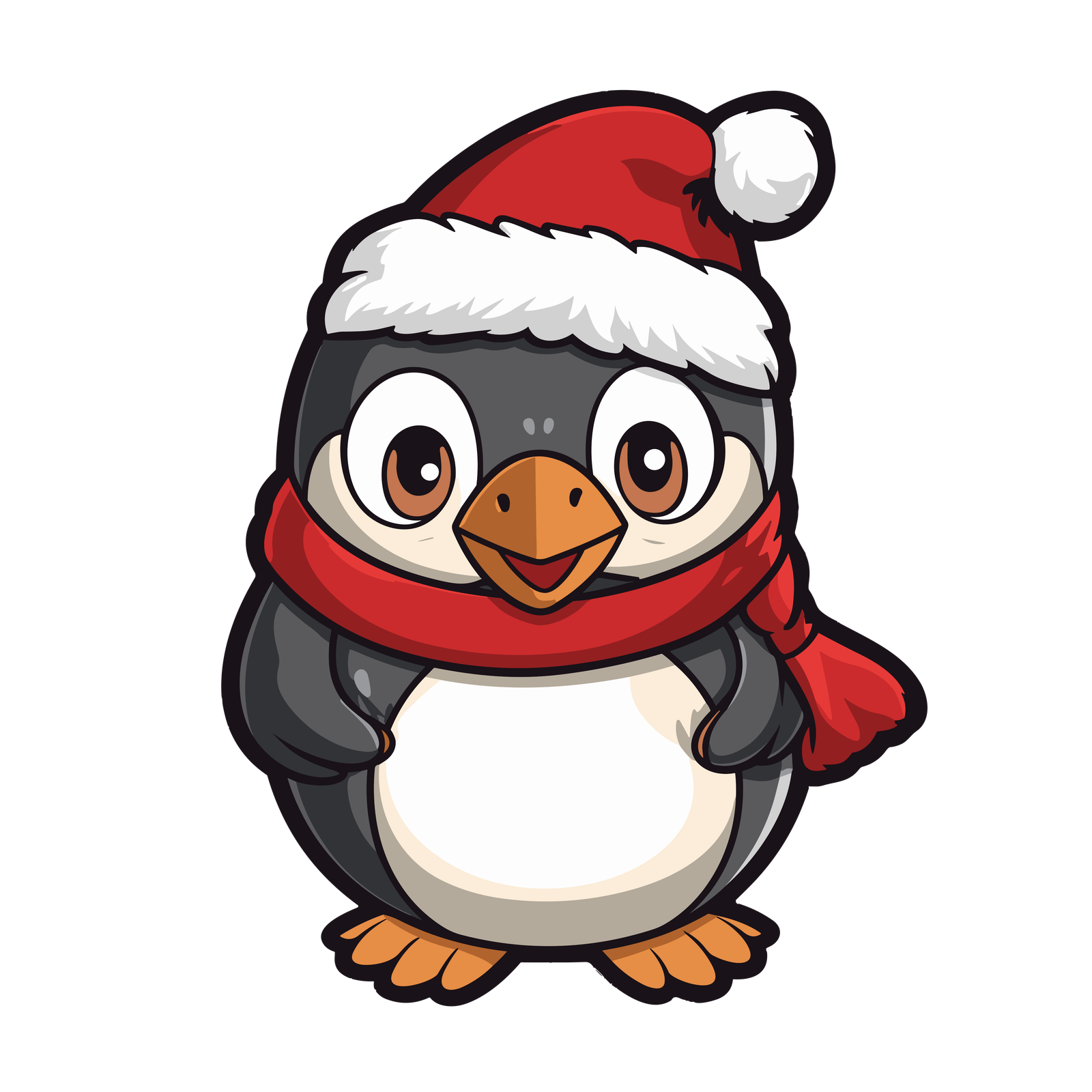 pingüino con gorro de navidad 2