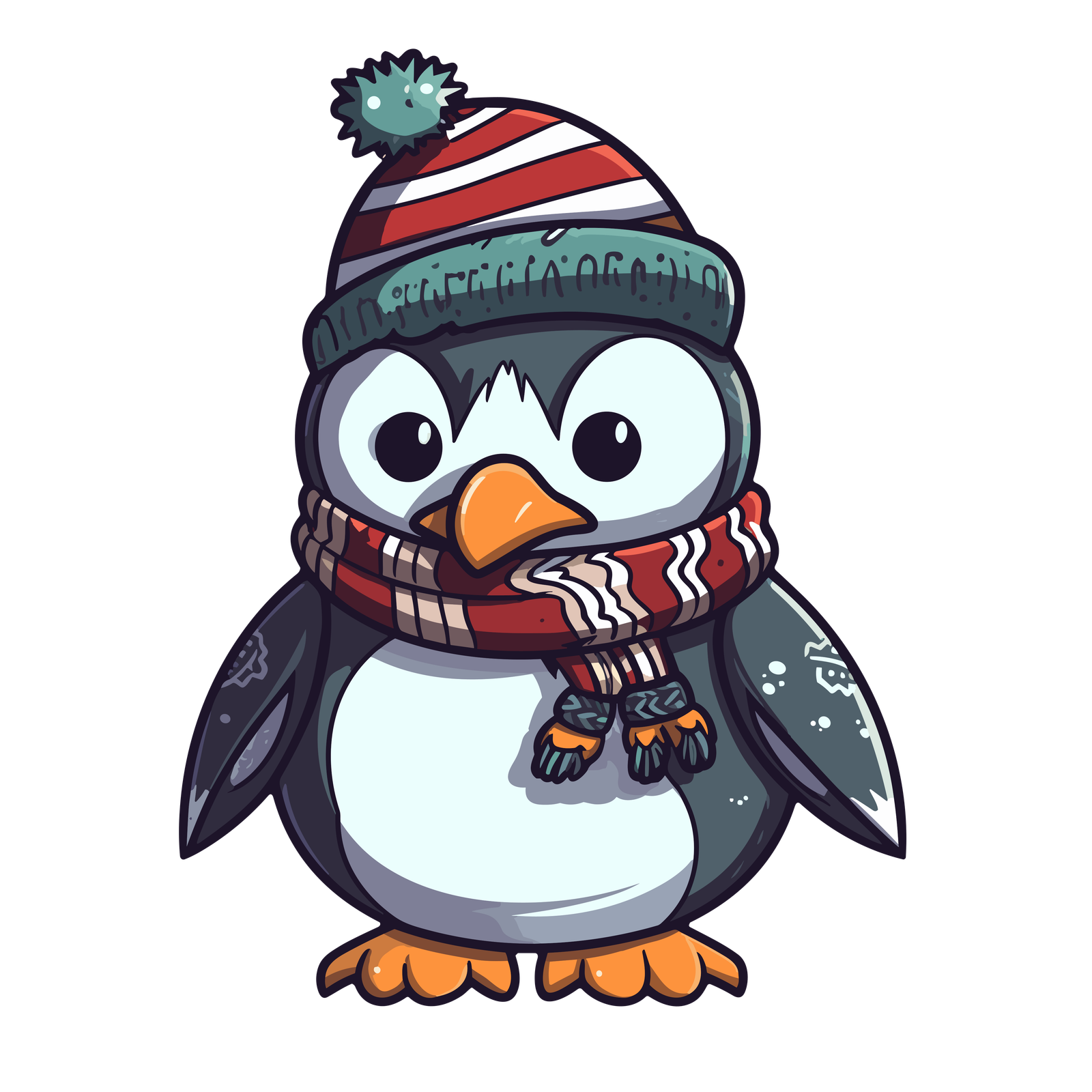 pingüino con gorro de navidad 5