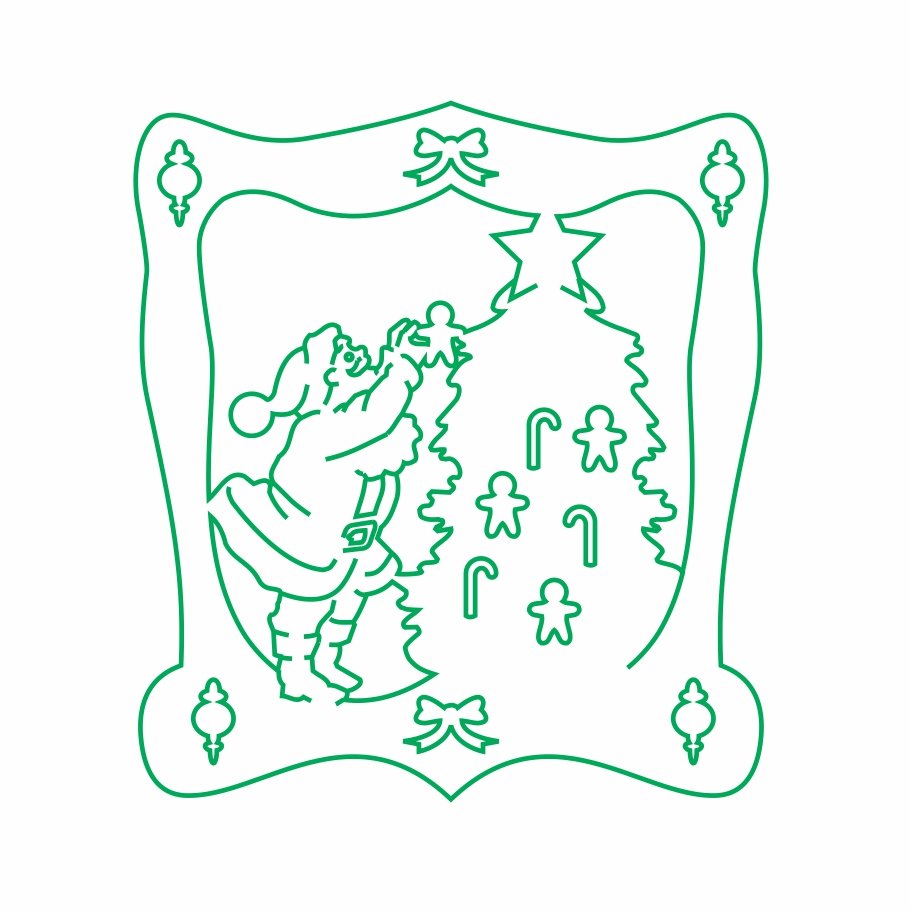 santa adornando el árbol