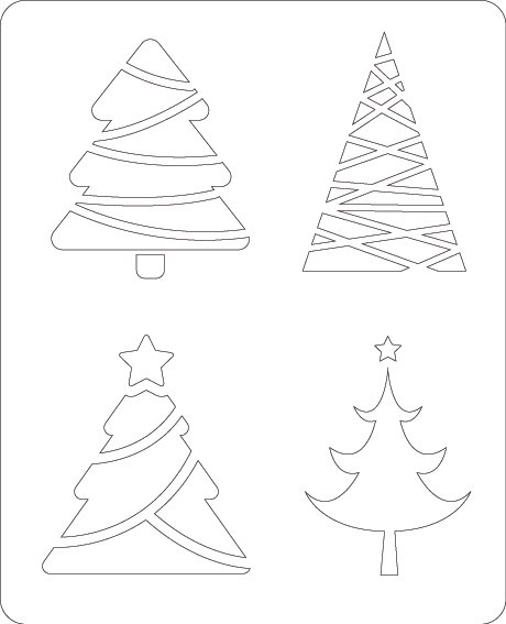 stencil árboles de navidad