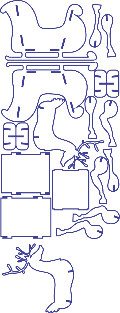 trineo armable con renos