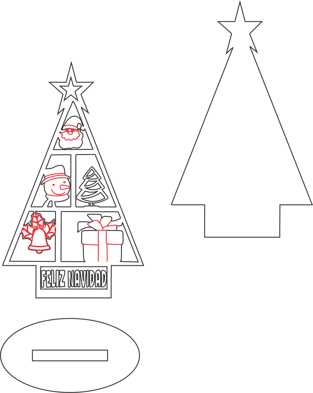 árbol con base feliz navidad