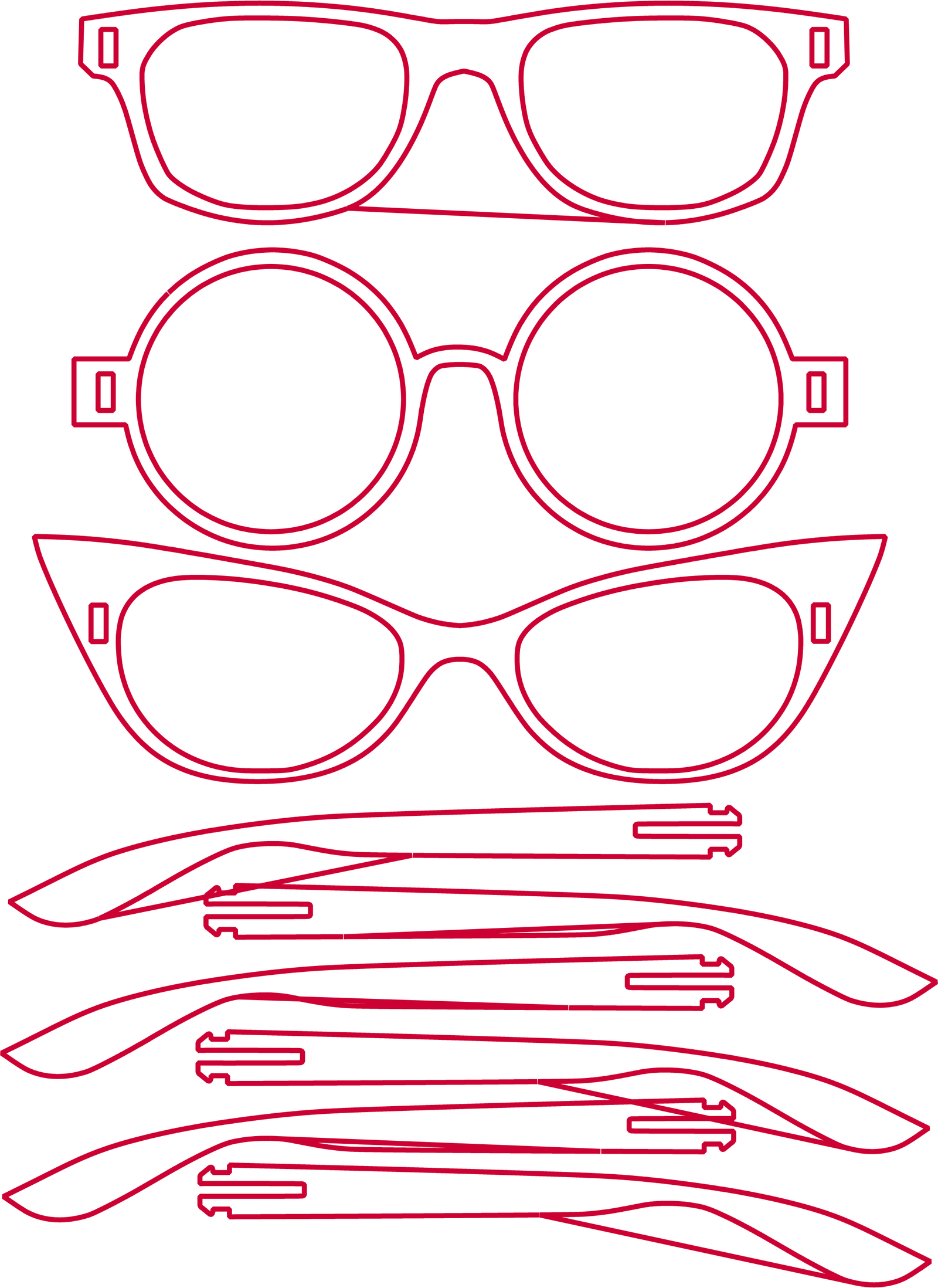 3 diseños de anteojos