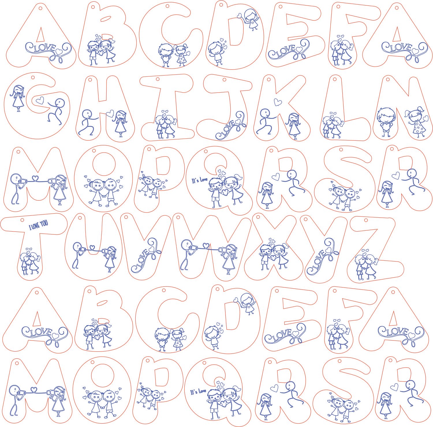 abecedario de enamorados