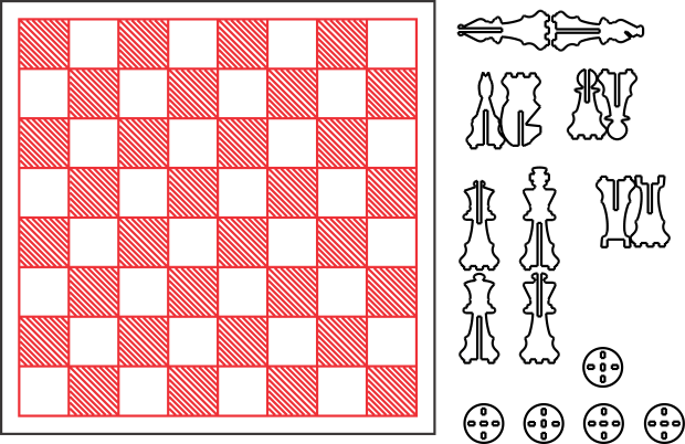 ajedrez de piezas ensamblables