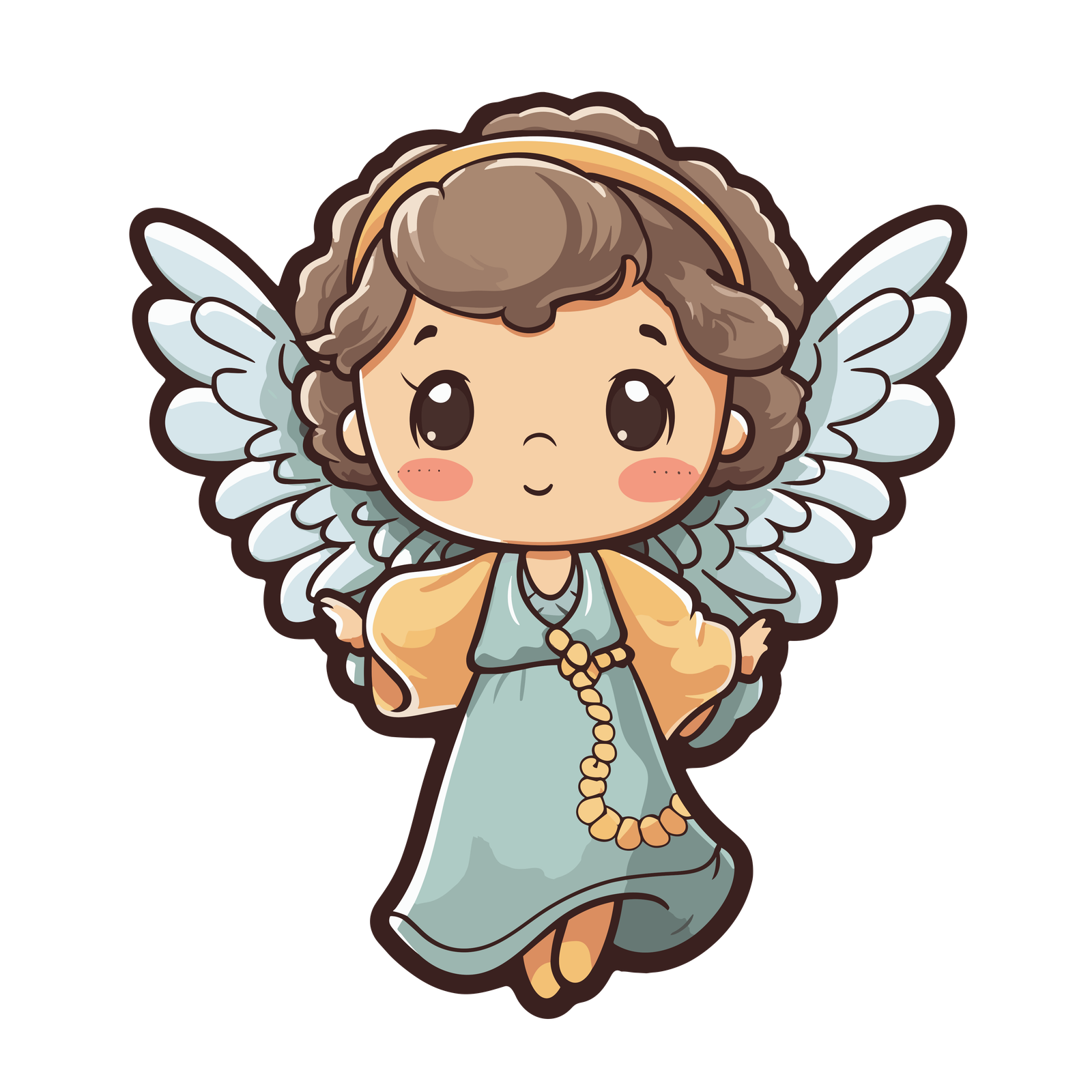 angél animado cabello café