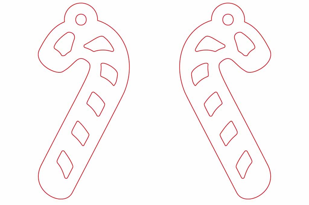 aretes bastón de dulce